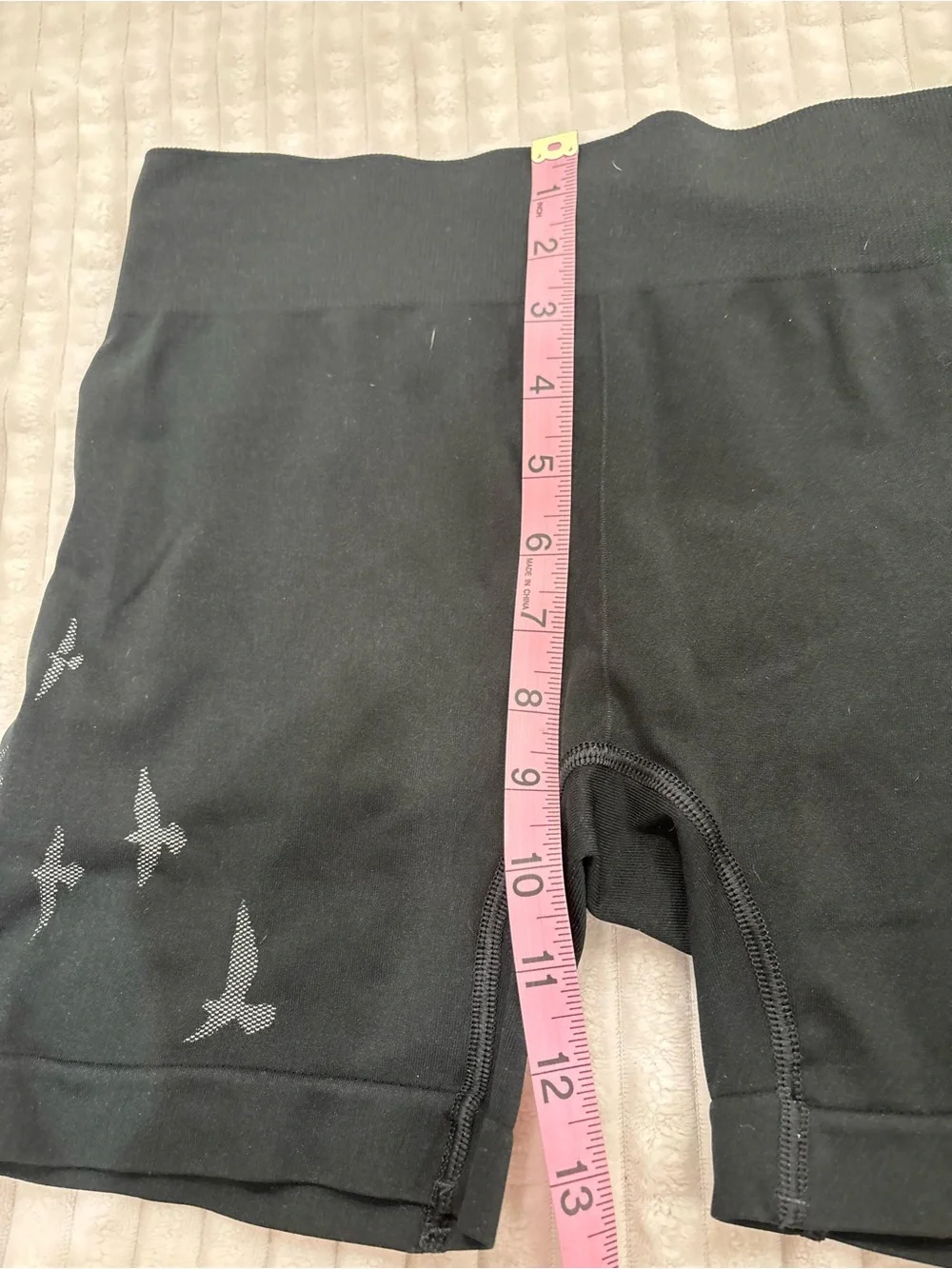 oiselle Black Women's Athletic Bike Shorts with Bird Motif